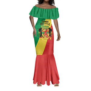 Personalized Republique du Congo Mermaid Dress Coat Of Arms African Pattern - African Pride