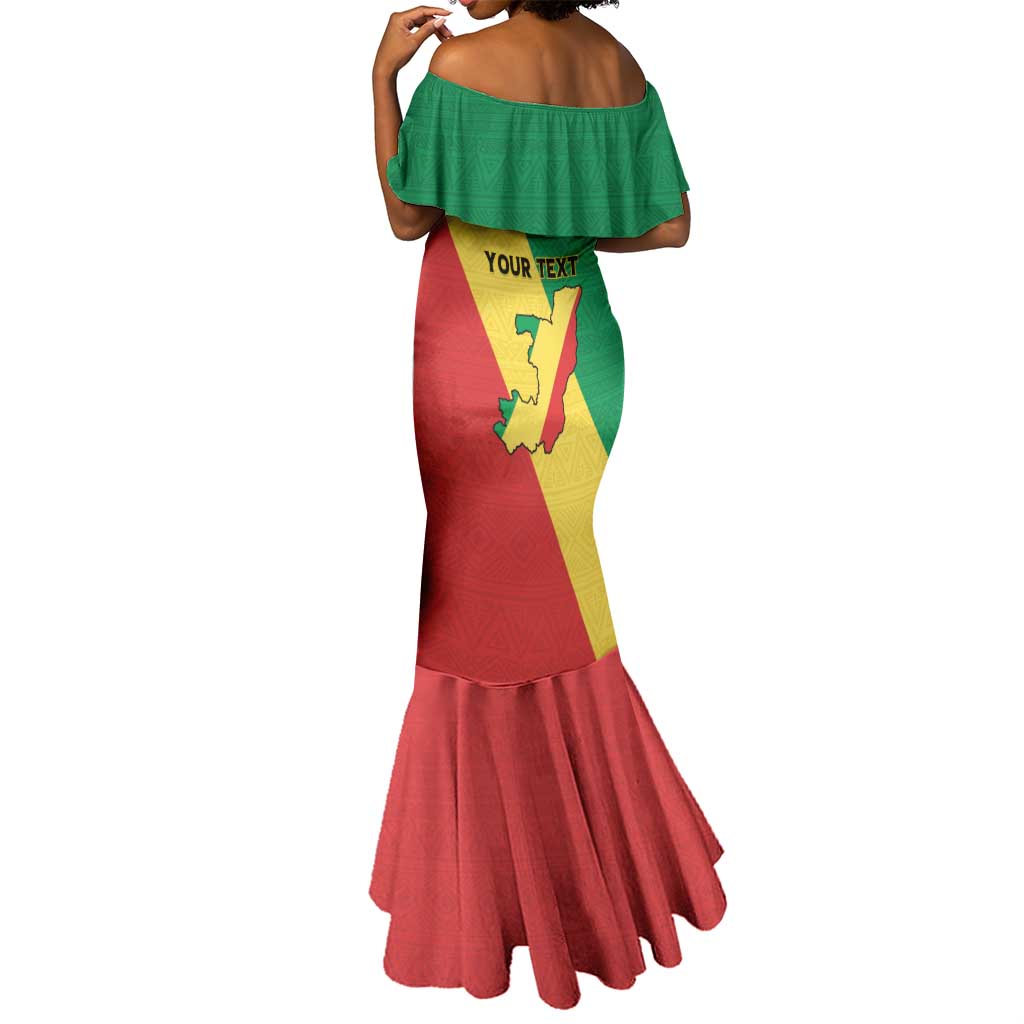 Personalized Republique du Congo Mermaid Dress Coat Of Arms African Pattern - African Pride