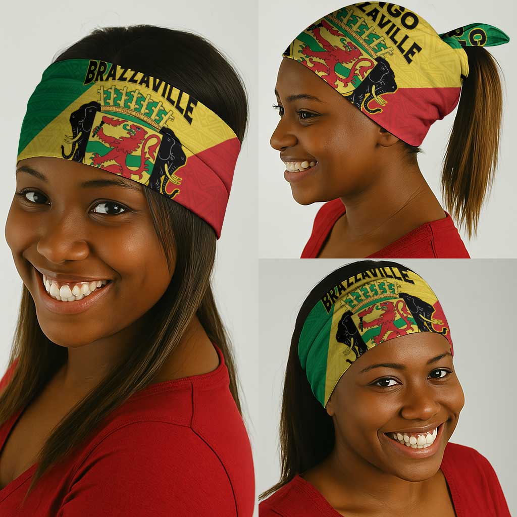 Republique du Congo Neck Gaiter Coat Of Arms African Pattern LT15