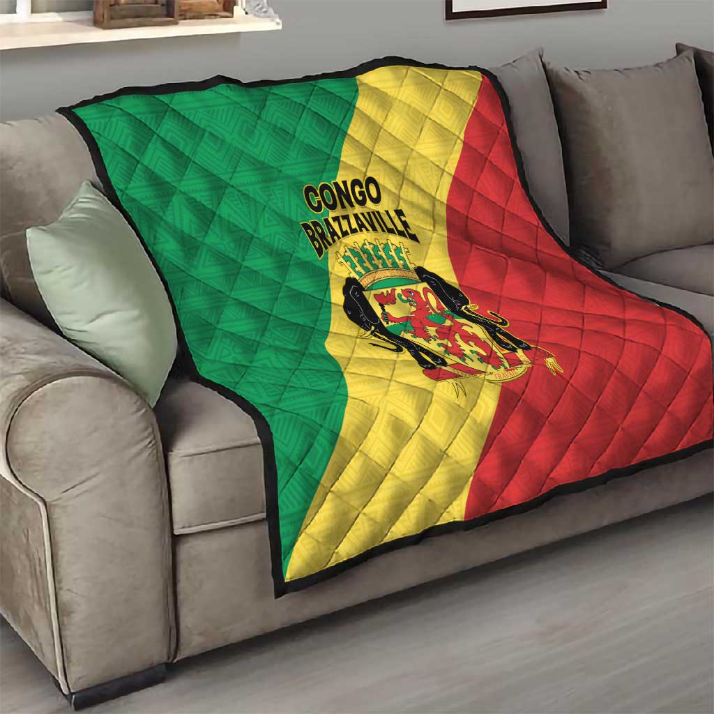 Republique du Congo Quilt Coat Of Arms African Pattern - African Pride