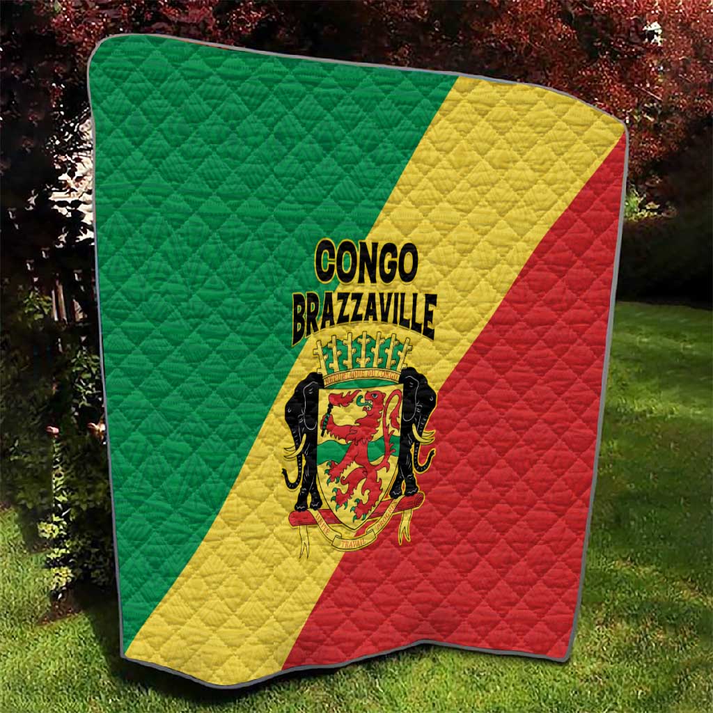 Republique du Congo Quilt Coat Of Arms African Pattern - African Pride