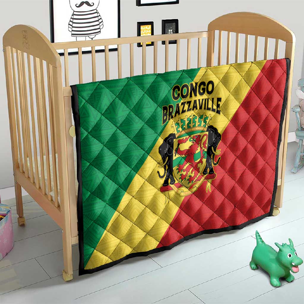 Republique du Congo Quilt Coat Of Arms African Pattern - African Pride