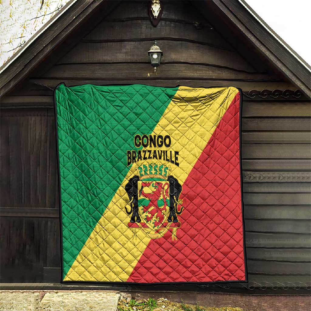 Republique du Congo Quilt Coat Of Arms African Pattern - African Pride
