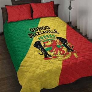 Republique du Congo Quilt Bed Set Coat Of Arms African Pattern - African Pride