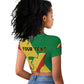 Personalized Republique du Congo Raglan Cropped T shirt Coat Of Arms African Pattern - African Pride