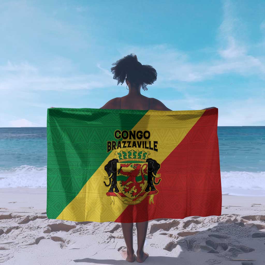 Republique du Congo Sarong Coat Of Arms African Pattern - African Pride