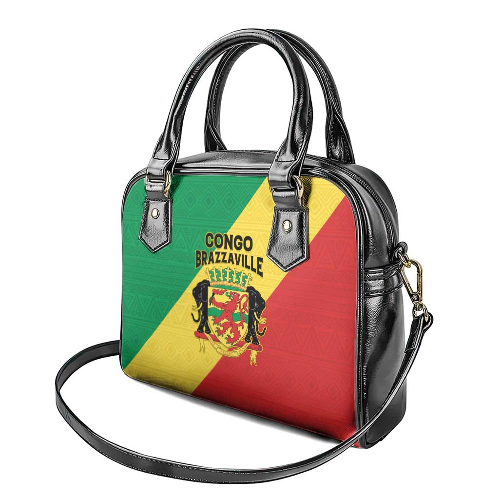 Republique du Congo Shoulder Handbag Coat Of Arms African Pattern - African Pride