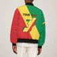 Personalized Republique du Congo Sleeve Zip Bomber Jacket Coat Of Arms African Pattern - African Pride