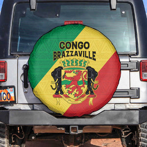 Republique du Congo Spare Tire Cover Coat Of Arms African Pattern - African Pride