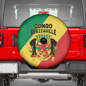 Republique du Congo Spare Tire Cover Coat Of Arms African Pattern - African Pride