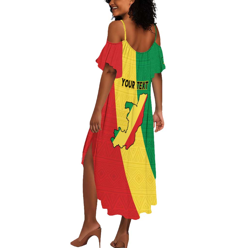 Personalized Republique du Congo Summer Maxi Dress Coat Of Arms African Pattern - African Pride