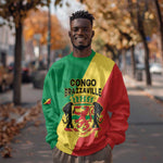 Personalized Republique du Congo Sweatshirt Coat Of Arms African Pattern - African Pride