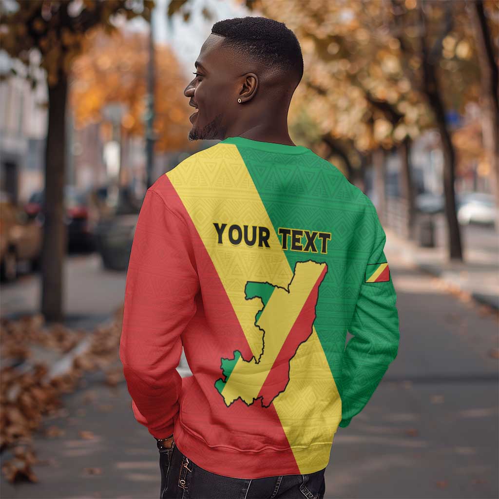 Personalized Republique du Congo Sweatshirt Coat Of Arms African Pattern - African Pride