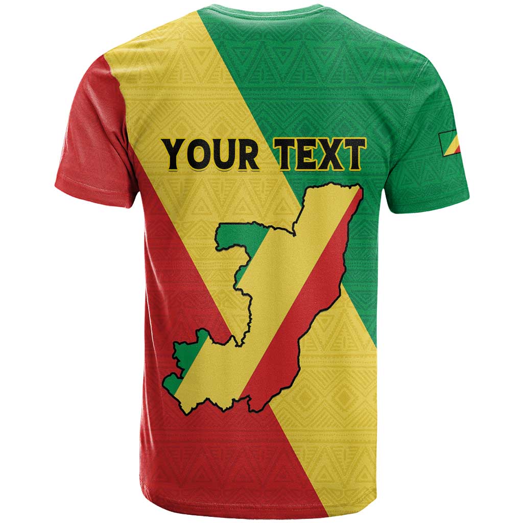 Personalized Republique du Congo T shirt Coat Of Arms African Pattern - African Pride