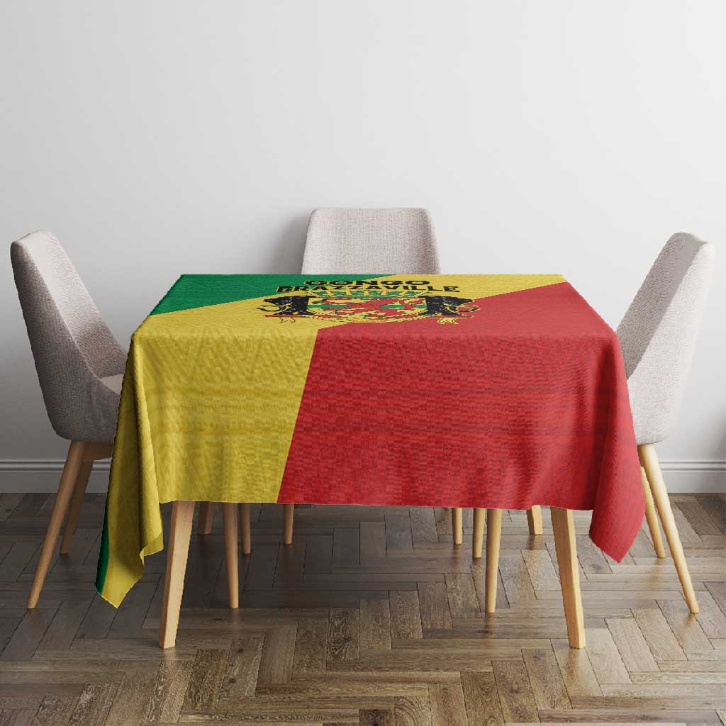 Republique du Congo Tablecloth Coat Of Arms African Pattern - African Pride