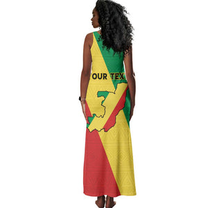 Personalized Republique du Congo Tank Maxi Dress Coat Of Arms African Pattern - African Pride