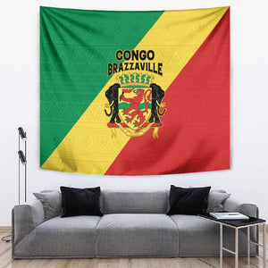 Republique du Congo Tapestry Coat Of Arms African Pattern - African Pride