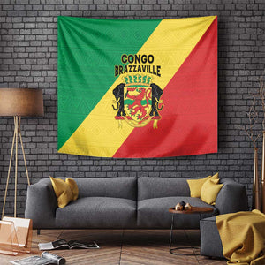 Republique du Congo Tapestry Coat Of Arms African Pattern - African Pride