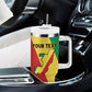 Personalized Republique du Congo Tumbler With Handle Coat Of Arms African Pattern - African Pride