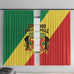 Republique du Congo Window Curtain Coat Of Arms African Pattern - African Pride