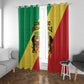Republique du Congo Window Curtain Coat Of Arms African Pattern - African Pride