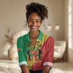 Personalized Republique du Congo Women Casual Shirt Coat Of Arms African Pattern - African Pride