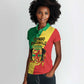 Personalized Republique du Congo Women Polo Shirt Coat Of Arms African Pattern - African Pride