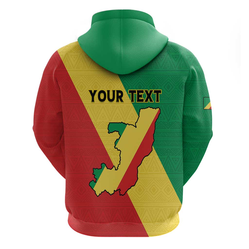 Personalized Republique du Congo Zip Hoodie Coat Of Arms African Pattern - African Pride