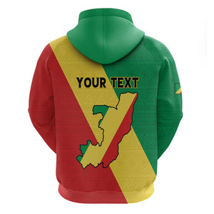 Personalized Republique du Congo Zip Hoodie Coat Of Arms African Pattern - African Pride