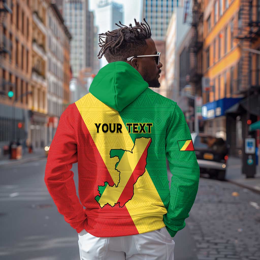 Personalized Republique du Congo Zip Hoodie Coat Of Arms African Pattern - African Pride