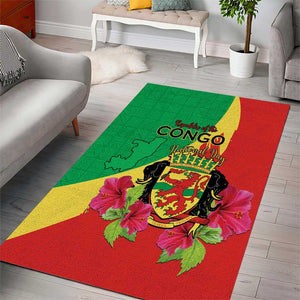 Personalized Congo-Brazzaville National Day Area Rug Coat Of Arms With Map - African Pride