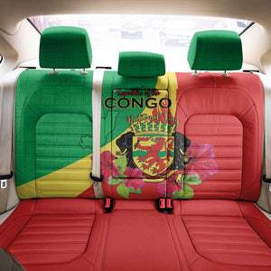 Personalized Congo-Brazzaville National Day Back Car Seat Cover Coat Of Arms With Map - African Pride