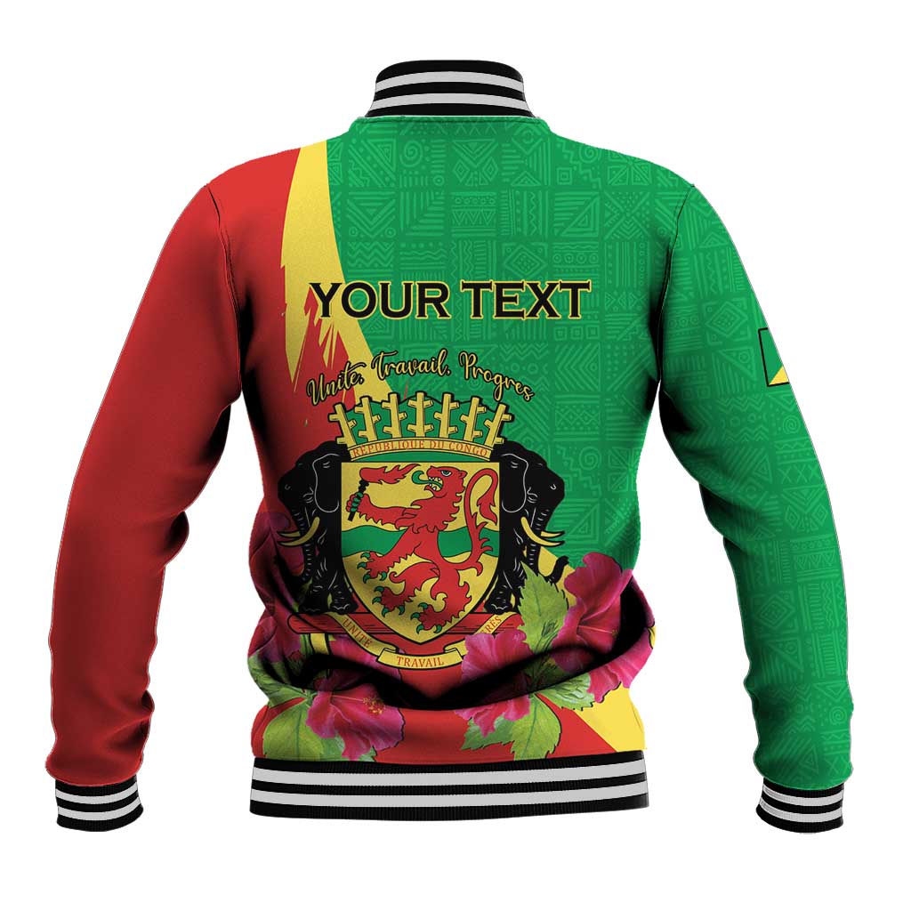 Personalized Congo-Brazzaville National Day Baseball Jacket Coat Of Arms With Map - African Pride