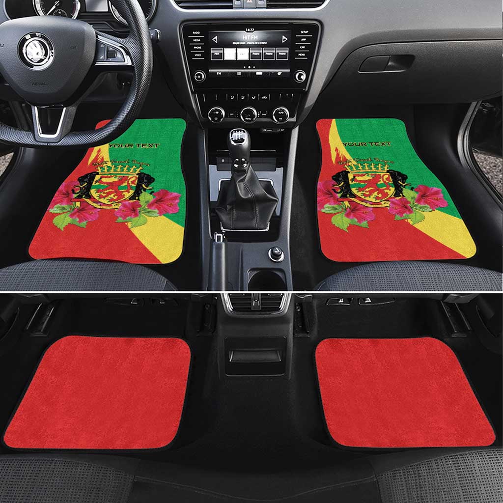 Personalized Congo-Brazzaville National Day Car Mats Coat Of Arms With Map - African Pride