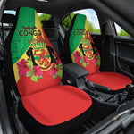Personalized Congo-Brazzaville National Day Car Seat Cover Coat Of Arms With Map - African Pride