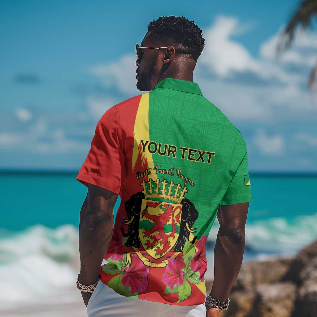 Personalized Congo-Brazzaville National Day Hawaiian Shirt Coat Of Arms With Map - African Pride