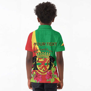 Personalized Congo-Brazzaville National Day Kid Polo Shirt Coat Of Arms With Map - African Pride