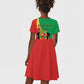 Personalized Congo-Brazzaville National Day Kid Short Sleeve Dress Coat Of Arms With Map - African Pride