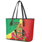 Personalized Congo-Brazzaville National Day Leather Tote Bag Coat Of Arms With Map - African Pride