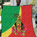 Personalized Congo-Brazzaville National Day Quilt Coat Of Arms With Map - African Pride