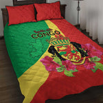 Personalized Congo-Brazzaville National Day Quilt Bed Set Coat Of Arms With Map - African Pride