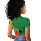 Personalized Congo-Brazzaville National Day Raglan Cropped T shirt Coat Of Arms With Map - African Pride