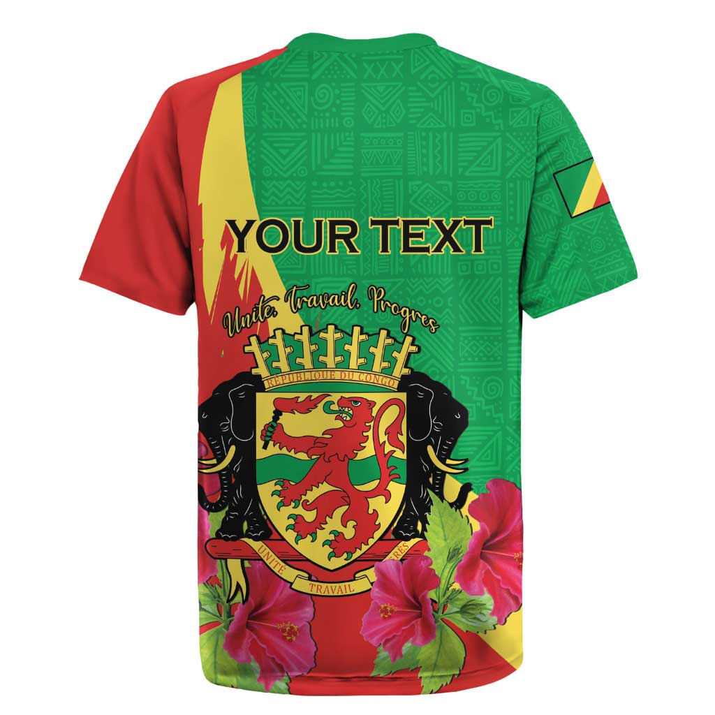 Personalized Congo-Brazzaville National Day Rugby Jersey Coat Of Arms With Map - African Pride