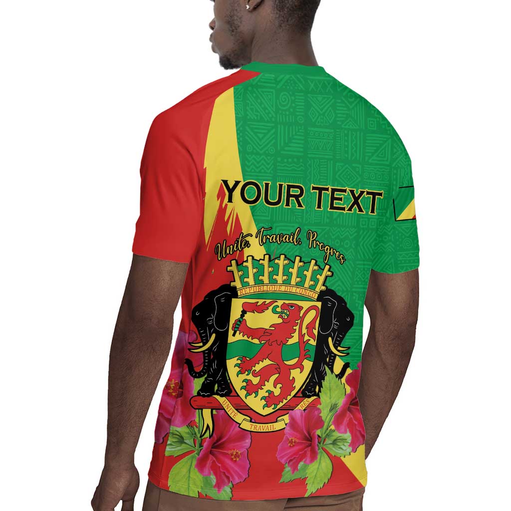 Personalized Congo-Brazzaville National Day Rugby Jersey Coat Of Arms With Map - African Pride