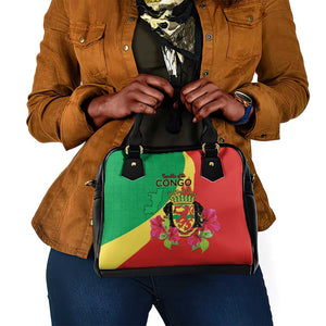 Personalized Congo-Brazzaville National Day Shoulder Handbag Coat Of Arms With Map - African Pride