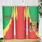 Personalized Congo-Brazzaville National Day Skinny Tumbler Coat Of Arms With Map - African Pride