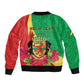 Personalized Congo-Brazzaville National Day Sleeve Zip Bomber Jacket Coat Of Arms With Map - African Pride
