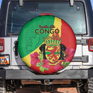 Personalized Congo-Brazzaville National Day Spare Tire Cover Coat Of Arms With Map - African Pride