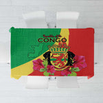 Personalized Congo-Brazzaville National Day Tablecloth Coat Of Arms With Map - African Pride
