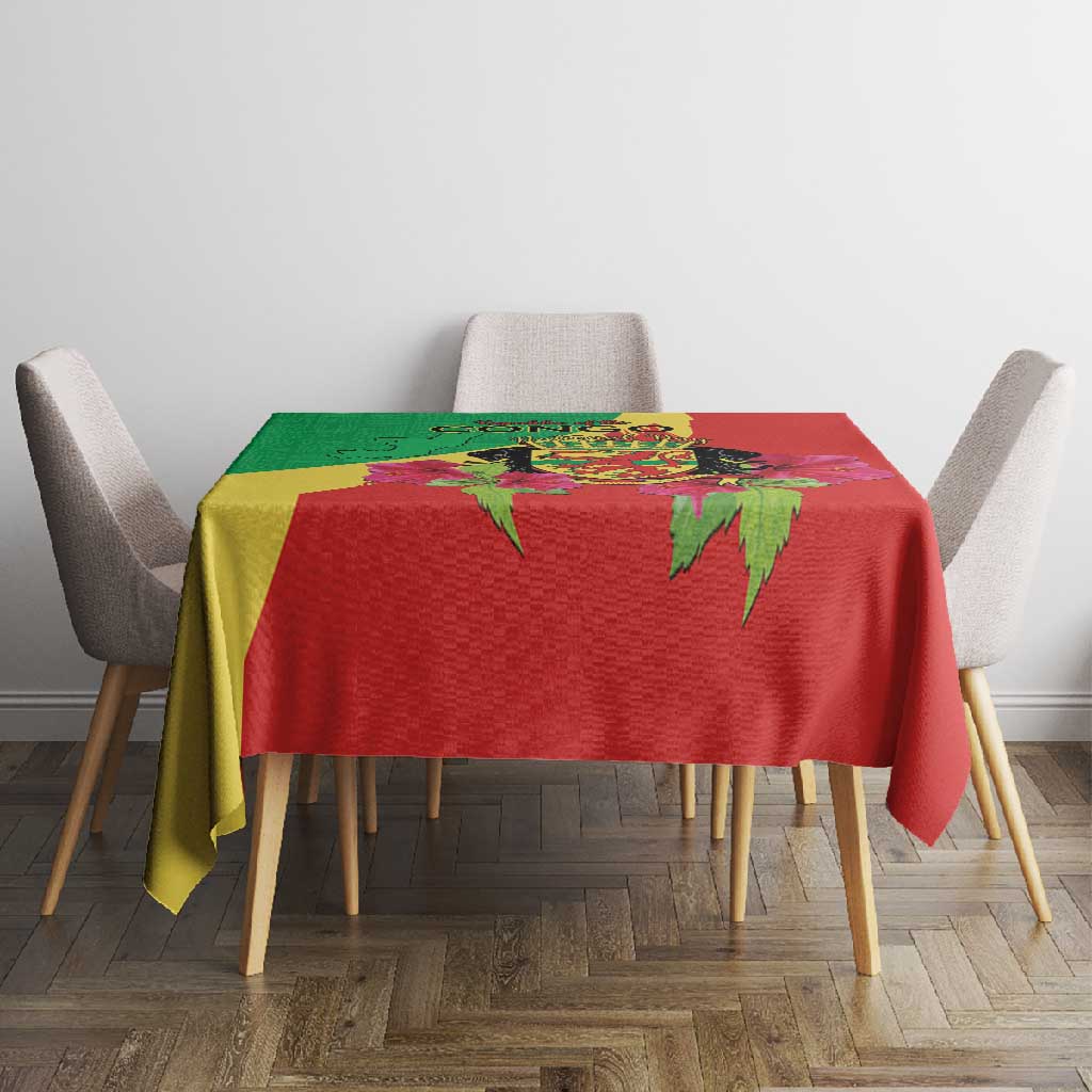 Personalized Congo-Brazzaville National Day Tablecloth Coat Of Arms With Map - African Pride